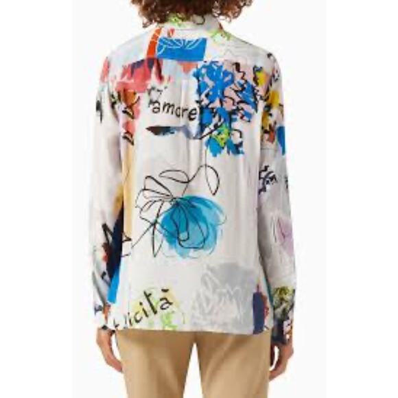 Marella Paul Graphic-print Shirt in Silk 10 - Picture 2 of 9